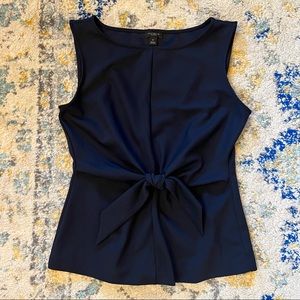 Ann Taylor Factory Tie Waist Top - Navy